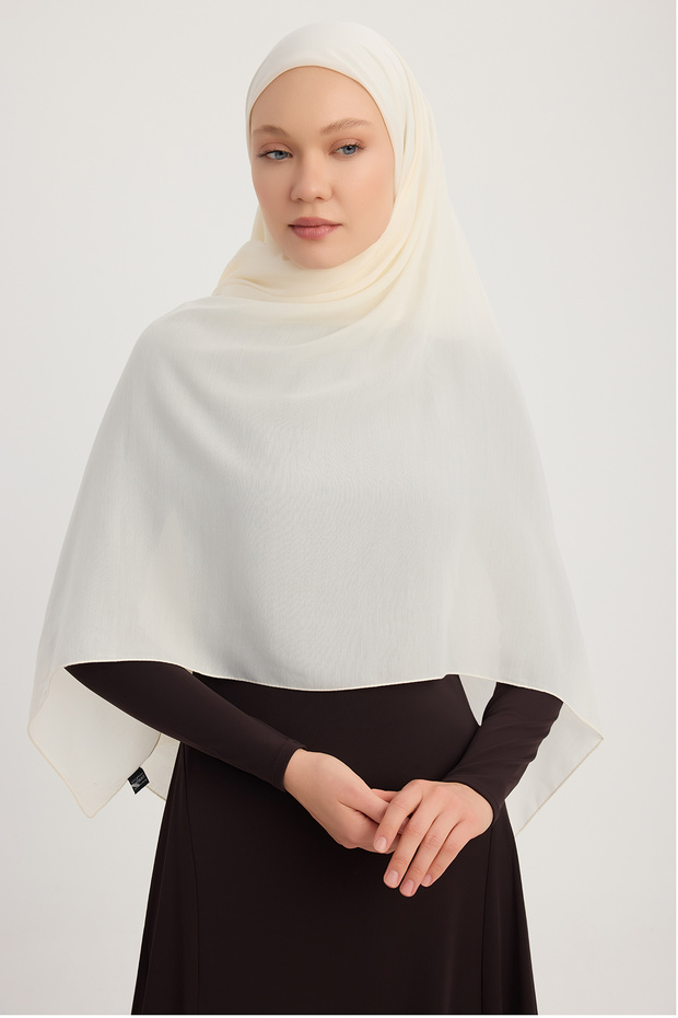 A4801 Large Chiffon Scarf 140X140 - Beige