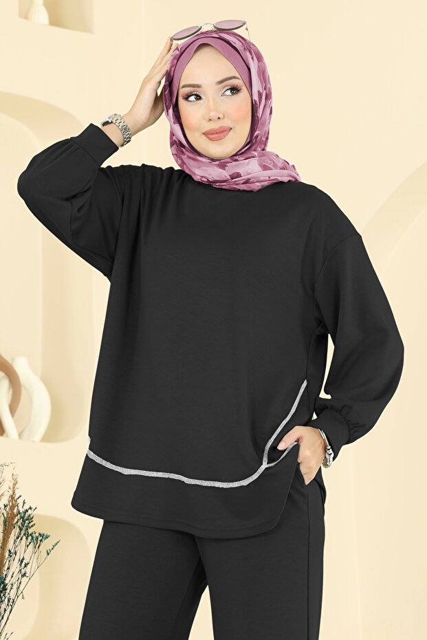 Bisiklet Yaka Modal Takım 4527NFC1010-MS Siyah - 4