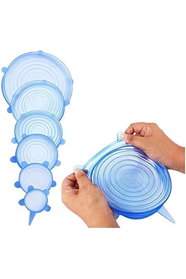 أغطية سيليكون قابلة للتمدد - عبوة من 6 قطع - أغطية قابلة للتمدد متعددة الأحجام - 1