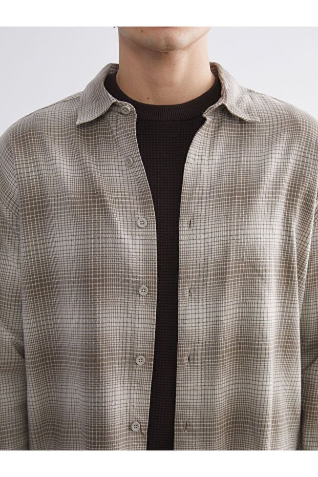 LCW Vision Regular Fit Uzun Kollu Ekose Erkek Oduncu Gömlek - 3