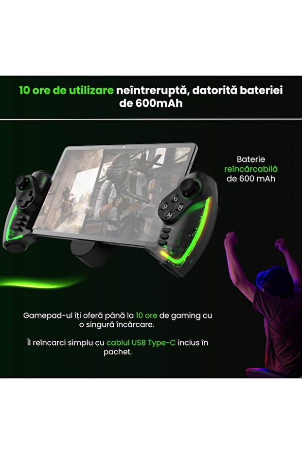 Bluetooth Gamepad Controller for Phone & Tablet, Multi-Platform, RGB - 7