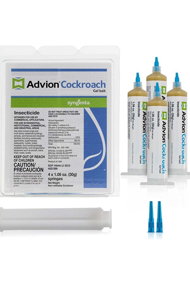 Advion Cockroach Gel Bait, 4 x 30g, 1 Plunger & 2 Tips