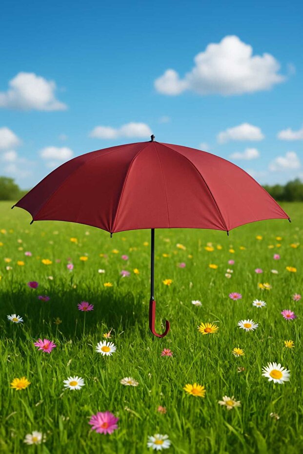 Manuel Şemsiye 8 Telli Bordo - 1