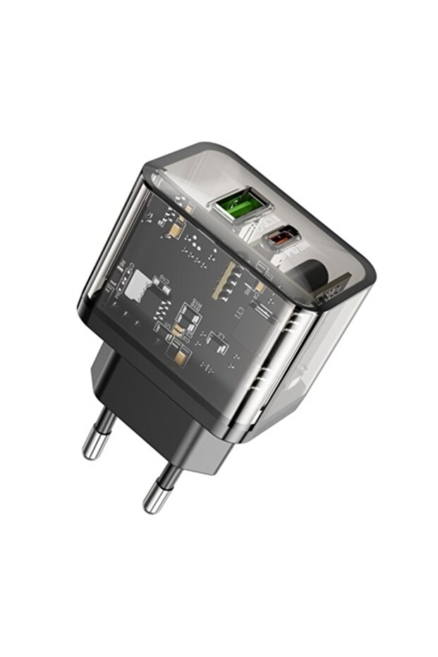 Încărcător USB Tip-C - Negru Transparent - 1
