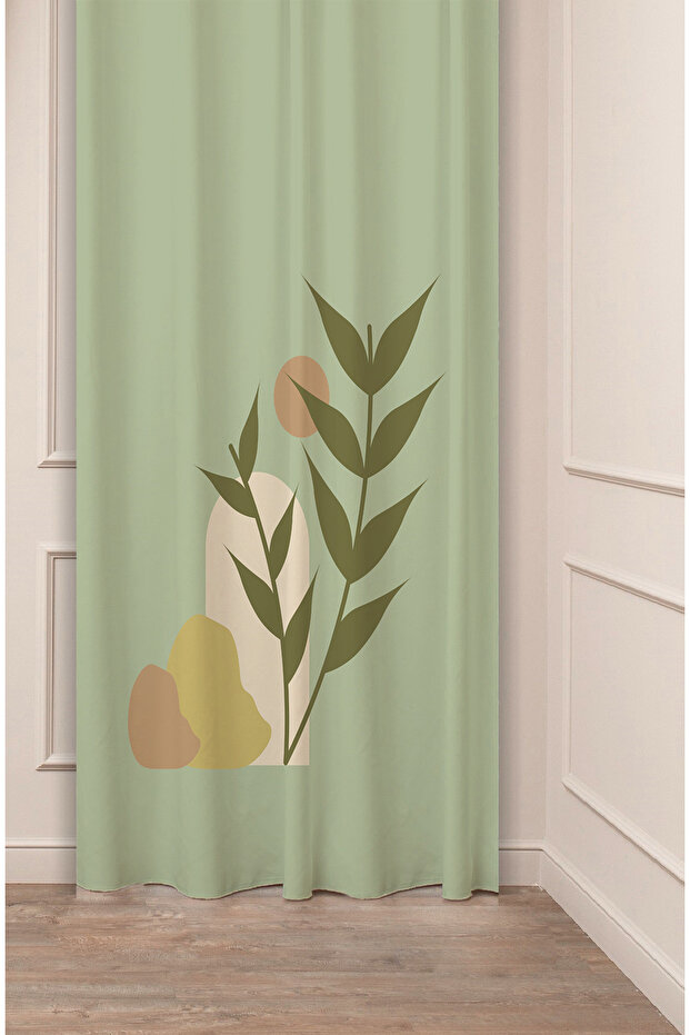 Bohemian Leaf Sun Patterned Specially Designed Digital Printed Modern Style Modern Stylish Style Background Curtain