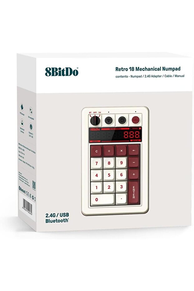 Retro 18 Fami Edition Kablosuz Mekanik Numpad, Hesap Makinesi Modu, Windows ve Android Uyumlu - 6