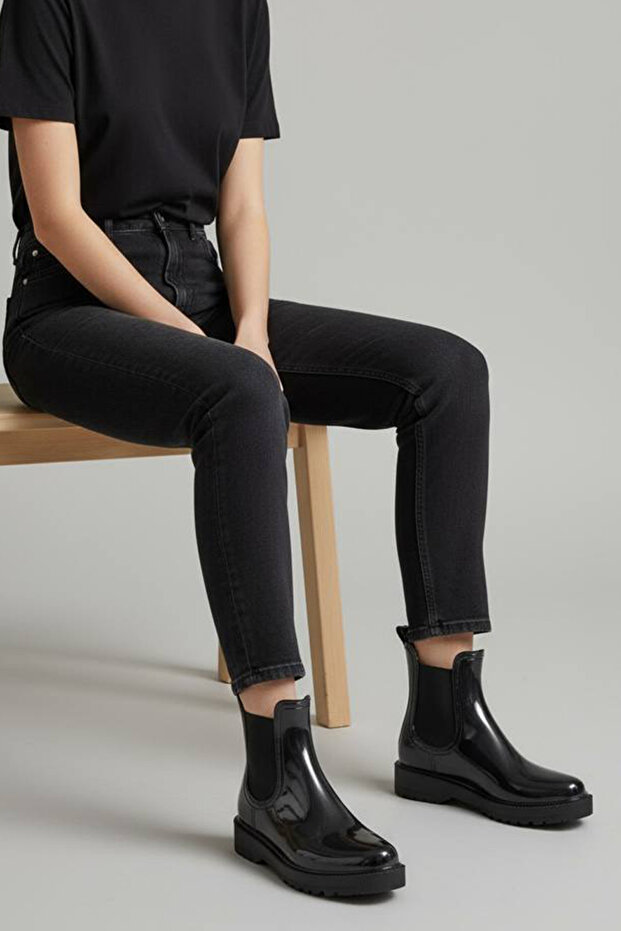 Kadın Kalın Taban Yağmur Botu - 1