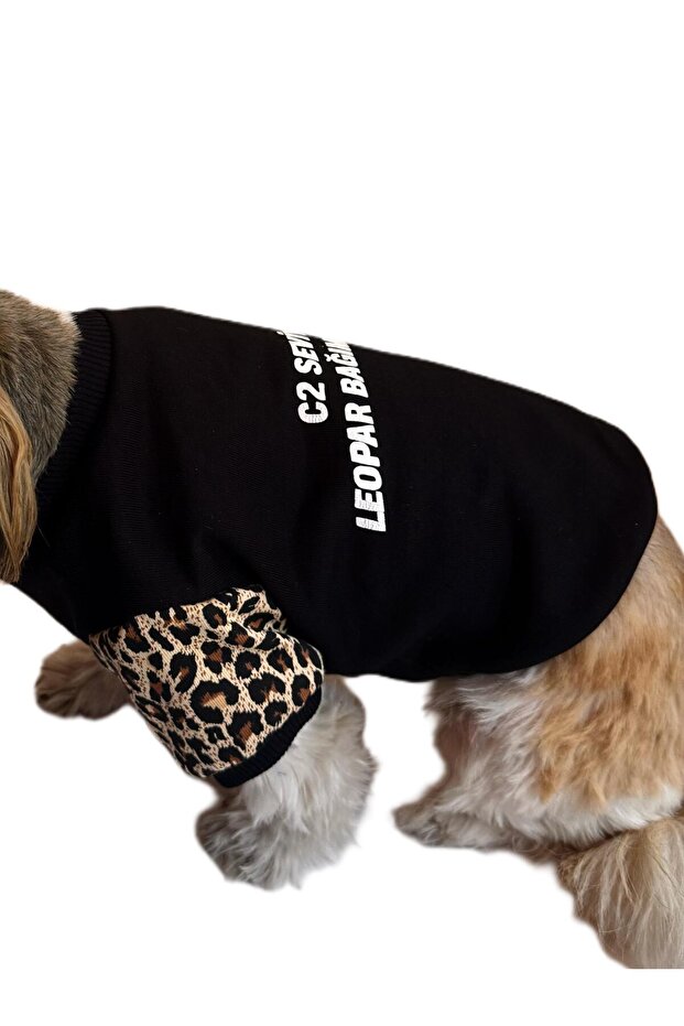 C2 Level Leopard Black Dog Sweat Hoodie Sweatshirt
