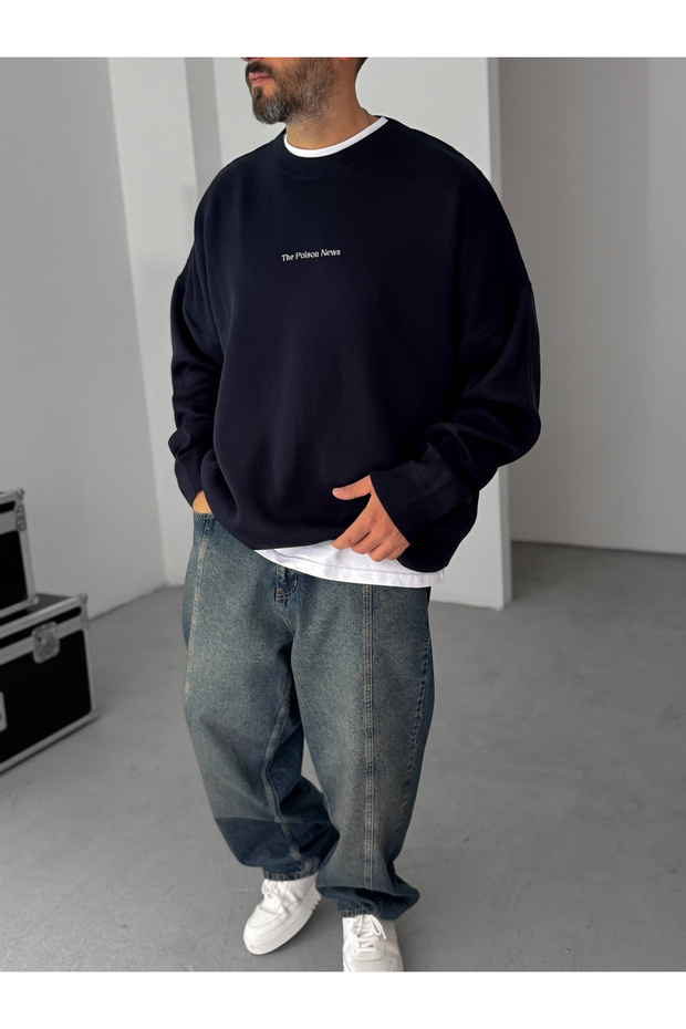 Lacivert Poison Örme Sweatshirt JJ-167 - 5