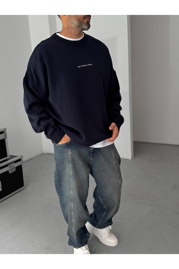 Lacivert Poison Örme Sweatshirt JJ-167 - 6