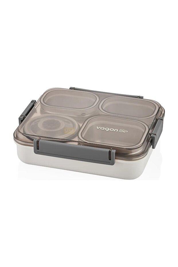 Agonlife1200Ml 4 Compartment Stainless Steel Lunch Box