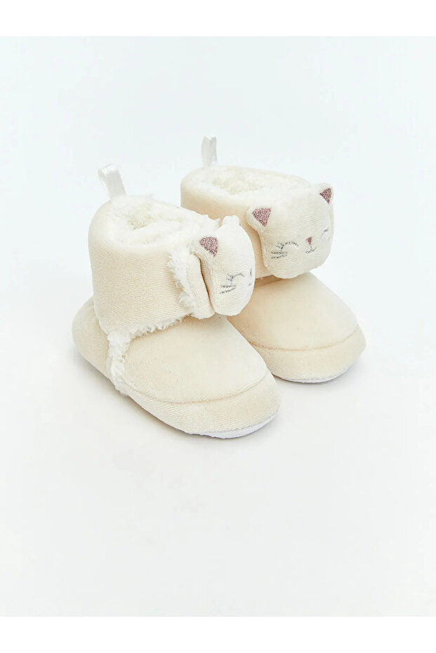 LCW STEPS Ekru YEBU Cırt Cırtlı Kız YEBU Bebek Panduf - 1