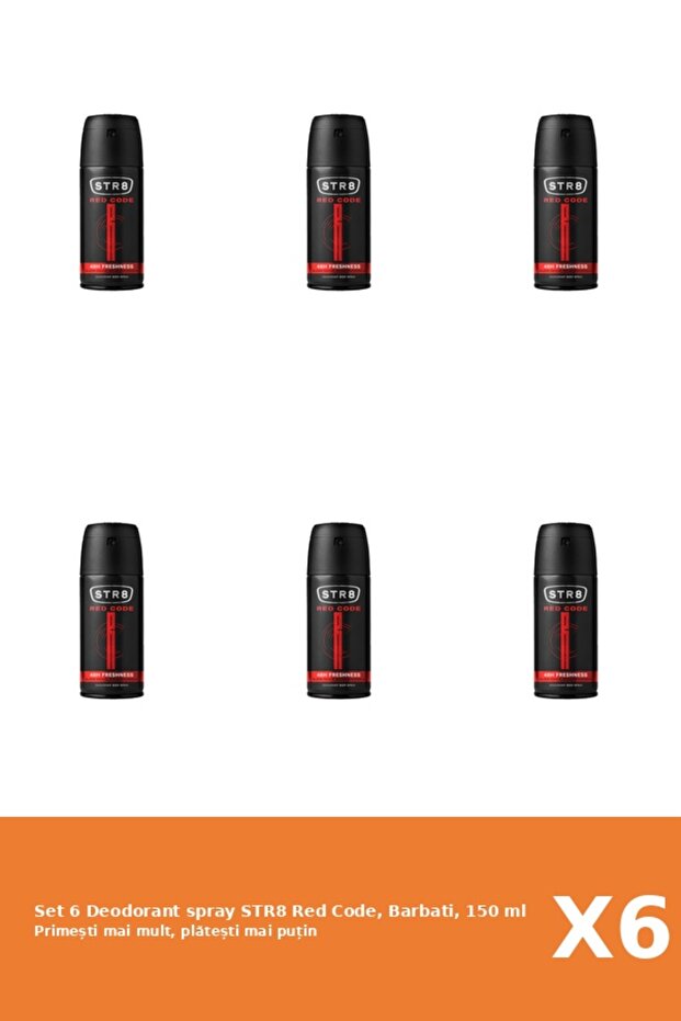 Set 6 Deodorant spray Red Code, Barbati, 150 ml - 1