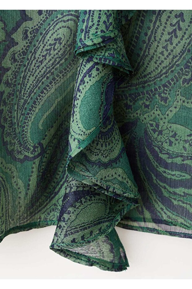 Şal desenli bluz - 7