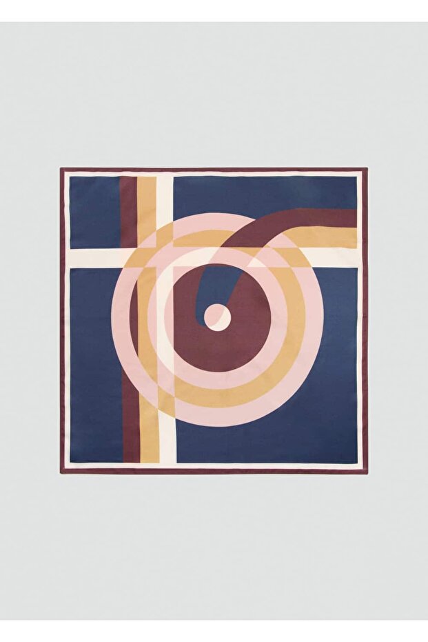 Geometrik desenli fular - 2