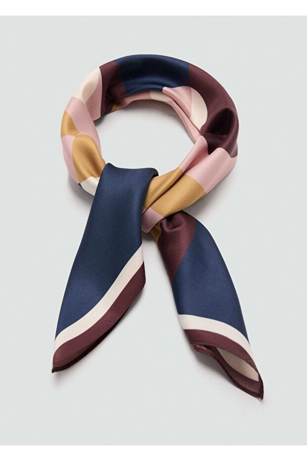 Geometrik desenli fular - 3