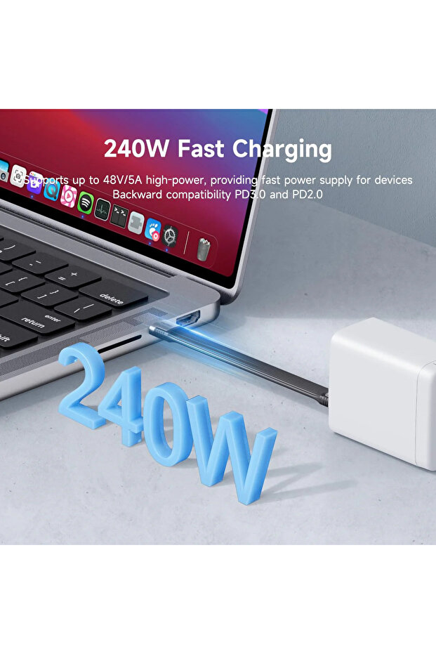 UCD4 Type-C All-in-One Kablo (USB4, 40Gbps, 240W, 8K60Hz) - 6