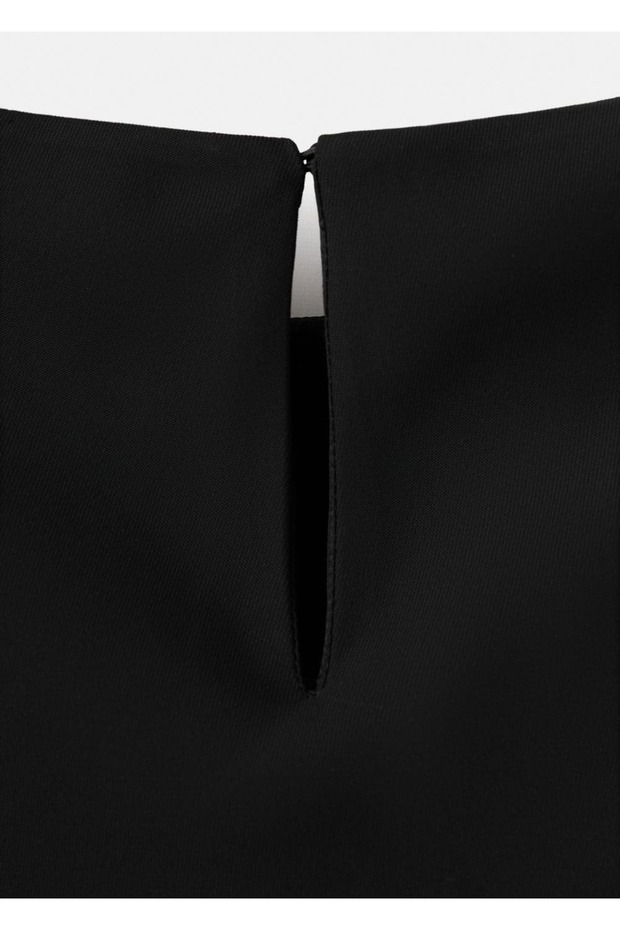 Asimetrik kollu elbise - 6