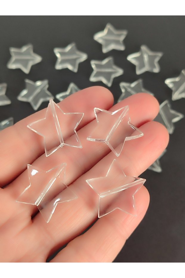 25mm Acrylic Transparent Star Pendant, Suitable for Bracelet and Hobby Design 20 Pieces