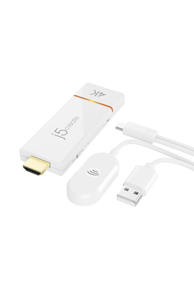 j5create Screencast - 4K Wireless Display Adapter - Miracast, AirPlay, JVAW76-N - 1
