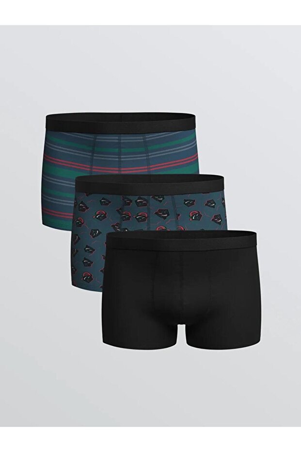 Standard Fit Cotton Flexible Men's Boxers 3-Piece (W5)