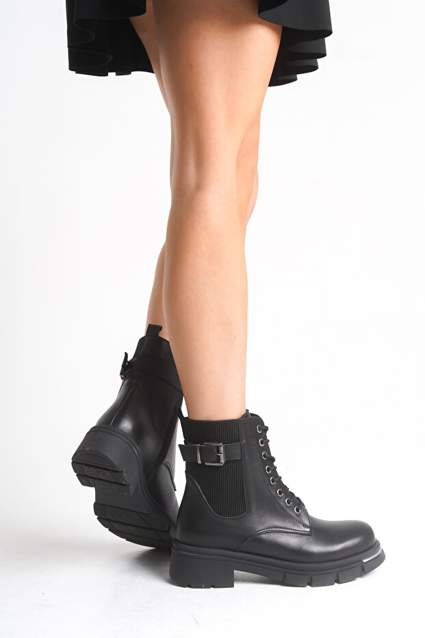 100% Genuine Leather Black Women's Boots | Handmade & Comfortable Casual Design