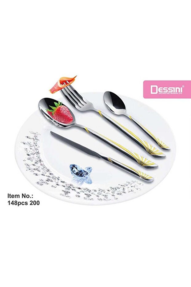 148Pcs Cutlery Set Silver/Gold