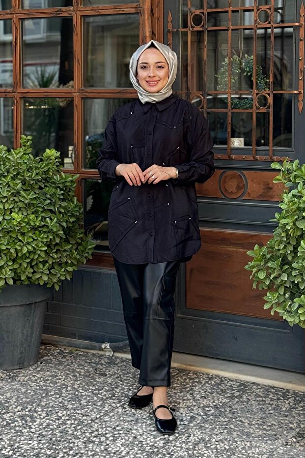 Gömlek W-6146 Siyah - 1