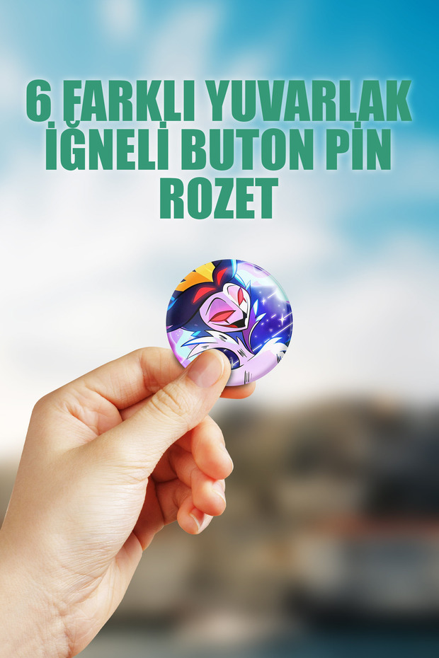 Helluva Boss Stolas Blitz Anime Animasyon Çanta Süsü Rozet İğneli Buton Rozet Seti (6 ADET) - 3