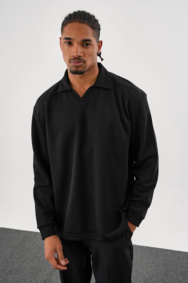 EASE Oversize Sweatshirt Siyah - 1