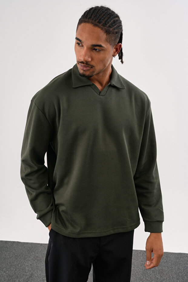 EASE Oversize Sweatshirt Haki - 5