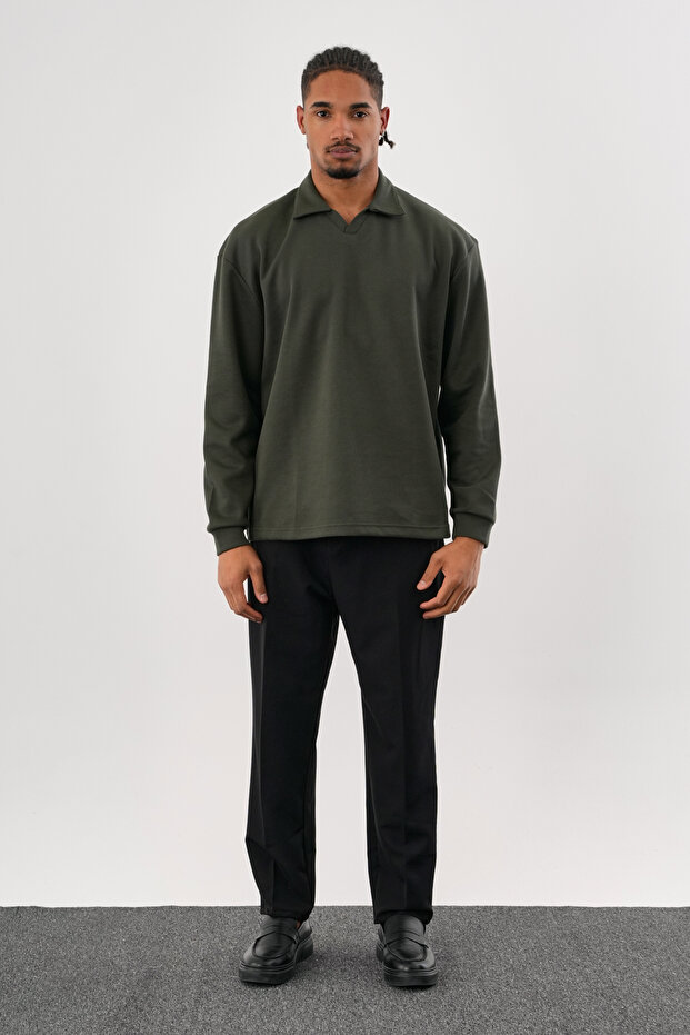 EASE Oversize Sweatshirt Haki - 3