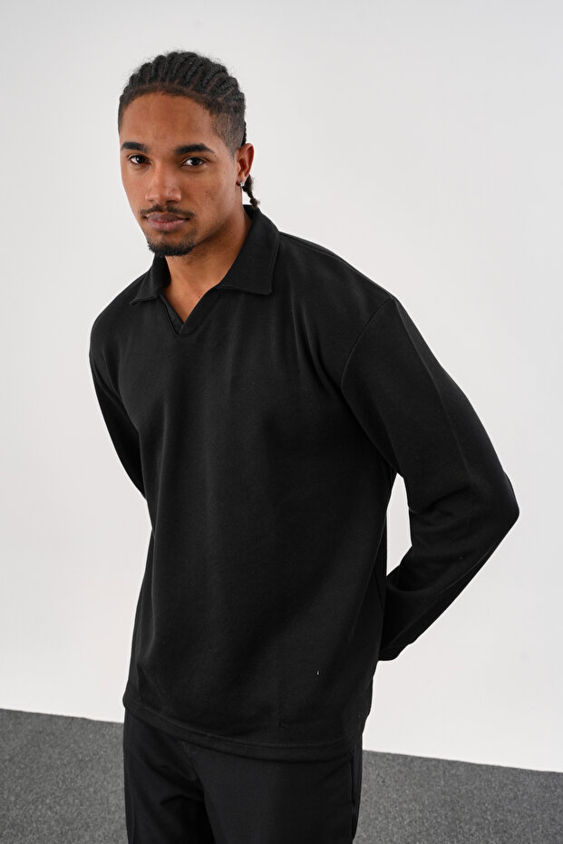 EASE Oversize Sweatshirt Siyah - 3