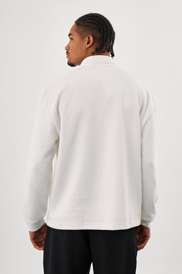 EASE Oversize Sweatshirt Beyaz - 6