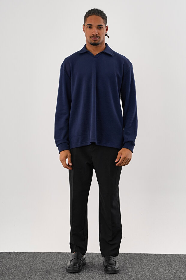 EASE Oversize Sweatshirt Lacivert - 3