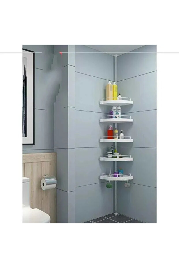 4 Tier Multi-Use Corner Shelf Rack - Adjustable Organizer for Kitchen, Bathroom, Toilet
