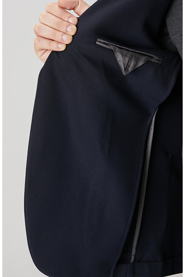 Lacivert Örme Takım Elbise - 8