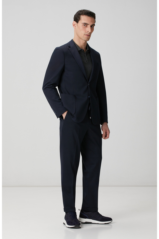 Lacivert Örme Takım Elbise - 1