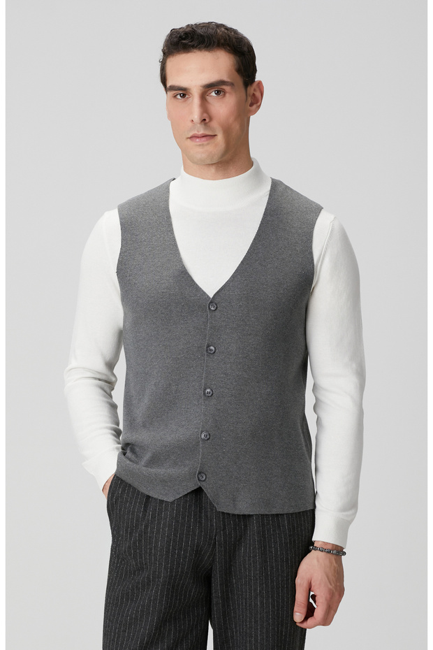 Antrasit Triko Yelek - 1