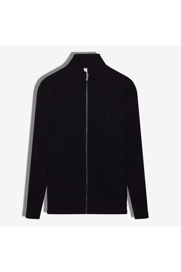 9553 Stand Collar Thessaloniki Black Men's Cardigan