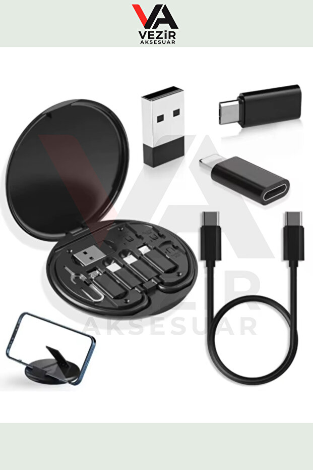 Seyahat Kablo Kutusu | 60W Güç Destekli 5'i 1 Arada USB Type-C Şarj Seti - 2
