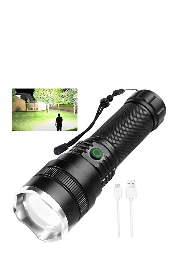 High Lumens Rechargeable Super Bright LED Flashlight - Adjustable Modes, Waterproof, USB Included
