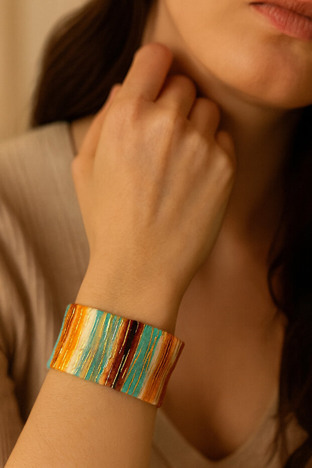 Boho Wave Renkli Kumaş Bileklik - 2