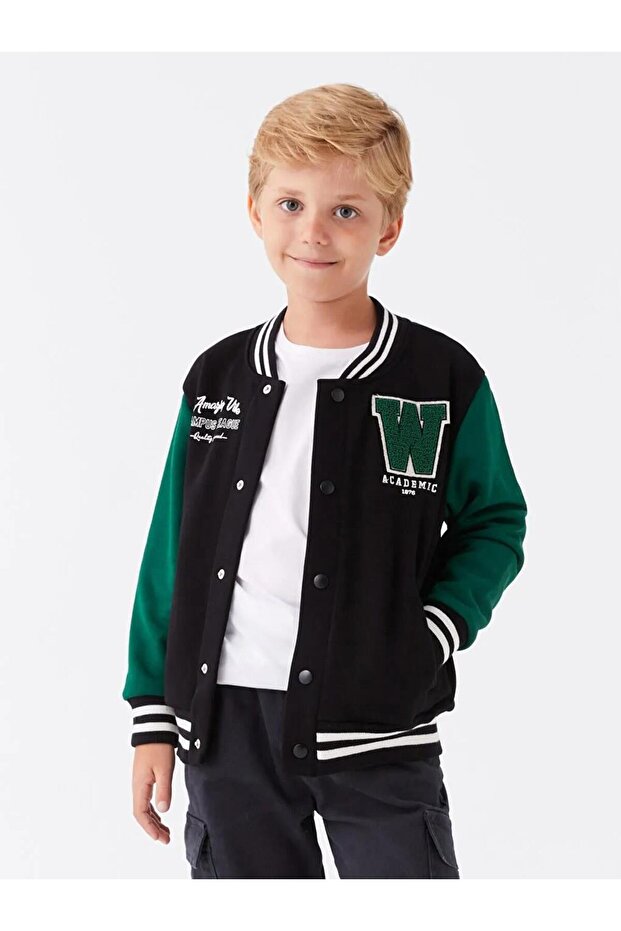 Rahat Kalıp Nakışlı Erkek Çocuk Kolej Ceket (W3) - 6