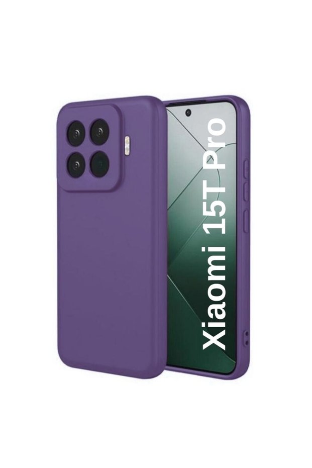 Xiaomi 15t Pro Compatible Silicone Case - Flexible Pastel Color Cover with Camera Protection - Purple