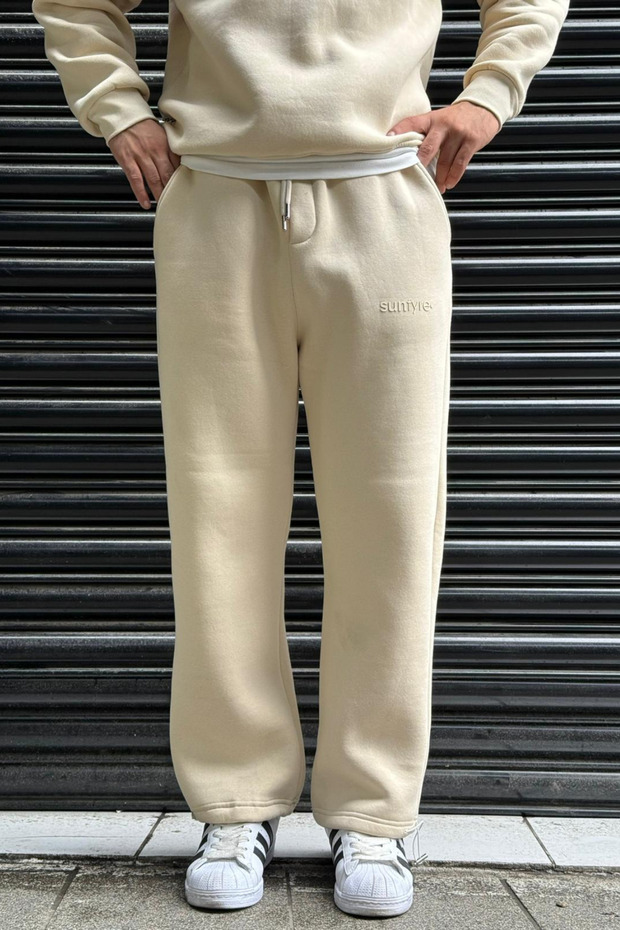 Men's 3 Thread Ribbed Winter Altan Adjustable Baggy Sweatpants