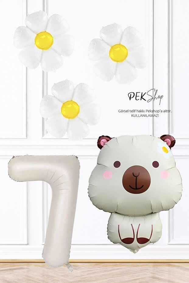 Kapibara Theme Birthday Daisy Balloon Set Capybara Concept