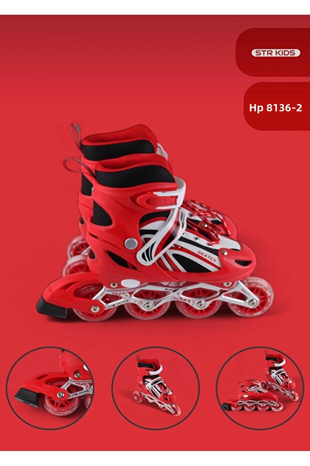 Double Row Aluminum Body Adjustable Number 2+1 Practice Skates