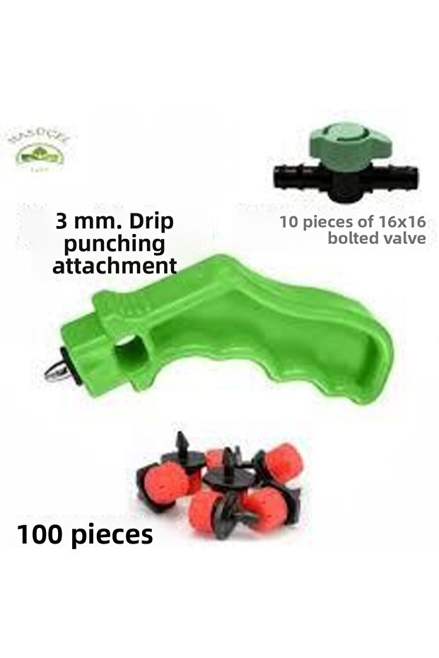 Drip Irrigation Nozzle + 10pcs 16x16 Valve + Piercing Gift