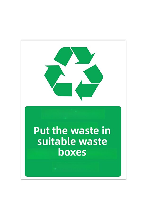 Put Metal Waste in Suitable Waste Bins 15 cm X 20 cm Warning Sign Diversion Sign